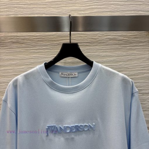 CT76521 Niche Design 25 Spring/summer New Item Embroidered Logo Light Blue Short Sleeved T-shir ilf40f7o - Image 3