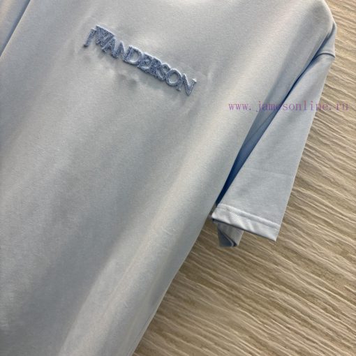 CT76521 Niche Design 25 Spring/summer New Item Embroidered Logo Light Blue Short Sleeved T-shir ilf40f7o - Image 6
