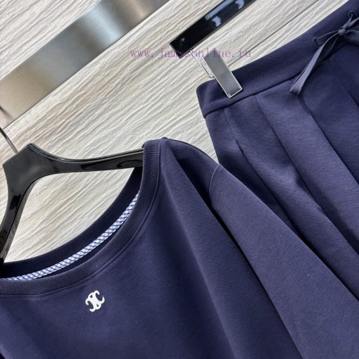 CT73537 Celine 25 Early Spring New Item Fake Two-piece Casual Set With A Shoulder Collar Top An 9akacaqr - Image 6