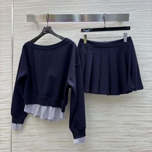 CT73537 Celine 25 Early Spring New Item Fake Two-piece Casual Set With A Shoulder Collar Top An 9akacaqr - Image 9