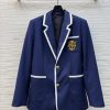 CW76538 Celine 25 Early Spring/Summer Collection White Edge Lapel Suit Jacket Embroidered Chest z6a3bzov