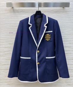 CW76538 Celine 25 Early Spring/Summer Collection White Edge Lapel Suit Jacket Embroidered Chest z6a3bzov
