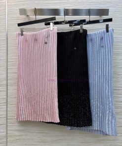 CB76567 Chanel 25 Early Spring Bulingbuling Sparkling Wrinkle Knitted Half Skirt Is Really Unbe ecceglt6