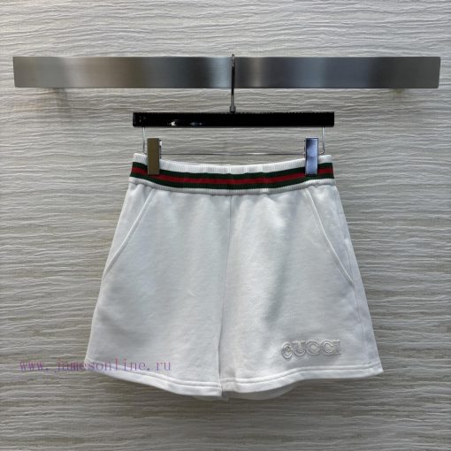 CK76578 Gucci 25 Spring/Summer New Collection Red And Green Ribbon Casual Shorts Red And Green p8sesv5t