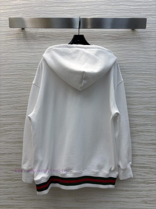CW76579 Gucci 25 Spring/Summer New Collection Red And Green Ribbon Hooded Zipper Hoodie Coat Wi 9hj6ar9k - Image 9