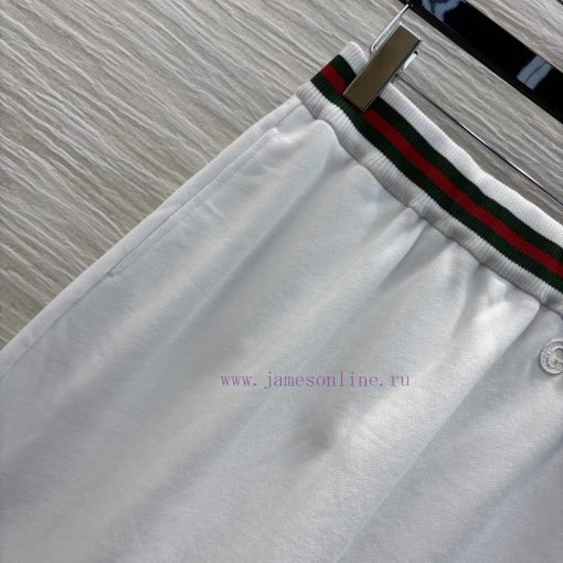 CB76580 Gucci 25 Spring/Summer New Collection Red And Green Ribbed Belt Straight Tube Long Half f641s3pj - Image 4