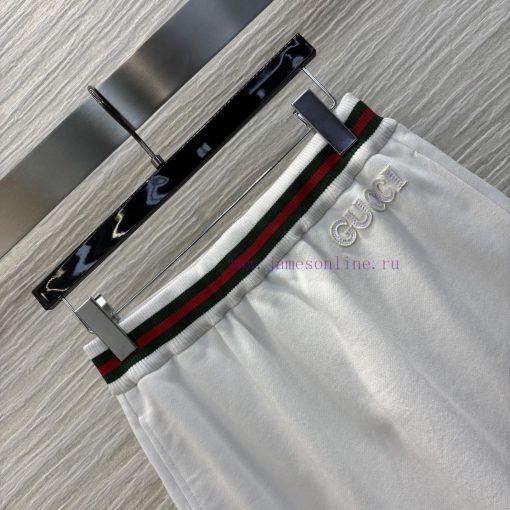 CB76580 Gucci 25 Spring/Summer New Collection Red And Green Ribbed Belt Straight Tube Long Half f641s3pj - Image 6