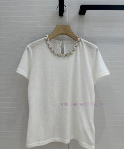 BT76590 Zim * 25 Spring/Summer New Heavy Industry Shell Crystal Collar T-shirt With Crystal Dec 8oteptba