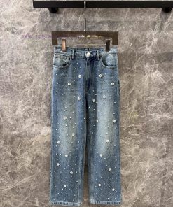 ZK60720 Maj * 25Ss Early Spring New Heavy Industry Flower Studded Jeans | Yb Developed Double P gq8qer2k