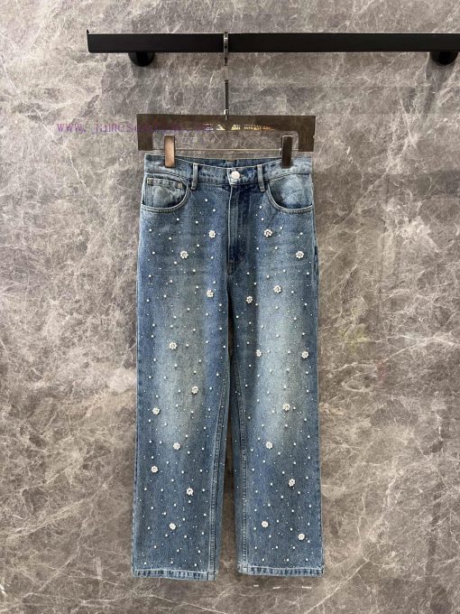 ZK60720 Maj * 25Ss Early Spring New Heavy Industry Flower Studded Jeans | Yb Developed Double P gq8qer2k