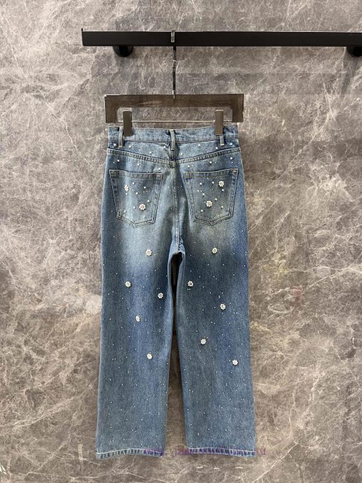 ZK60720 Maj * 25Ss Early Spring New Heavy Industry Flower Studded Jeans | Yb Developed Double P gq8qer2k - Image 3