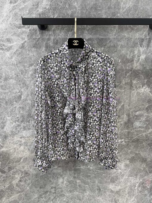 ZC60722 Chan * 25Ss Spring/Summer New Collection: Small Floral Lapel With Ruffle Edge Decoratio e9oo3cum - Image 2
