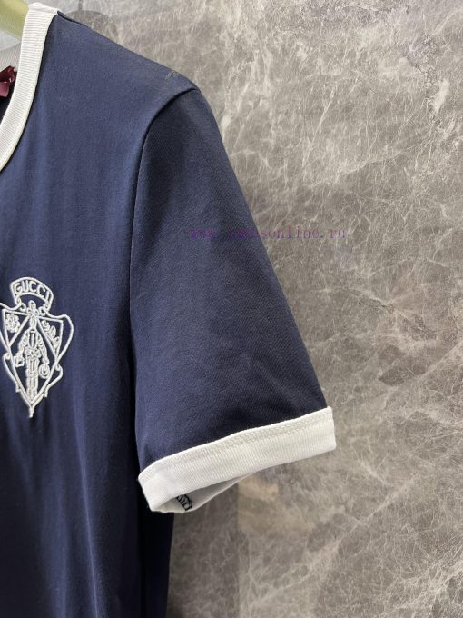 ZT60723 Gucci 25Ss Spring/Summer New Spliced Threaded Round Neck Short Sleeve T-shirt | Exquisi ftm2vbko - Image 7