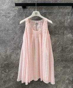 ZL60725 Loewe 25Ss Spring/Summer New Pink Plaid Tank Top Doll Skirt | YB Development And Custom vy2w7s3s