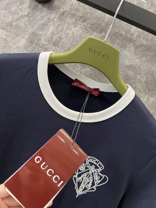 ZT60723 Gucci 25Ss Spring/Summer New Spliced Threaded Round Neck Short Sleeve T-shirt | Exquisi ftm2vbko - Image 9