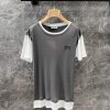 ZT60727 Miumi * 25Ss Spring/Summer New Micro Label Fake Two Piece Round Neck Short Sleeve T-shi wfy8dar7