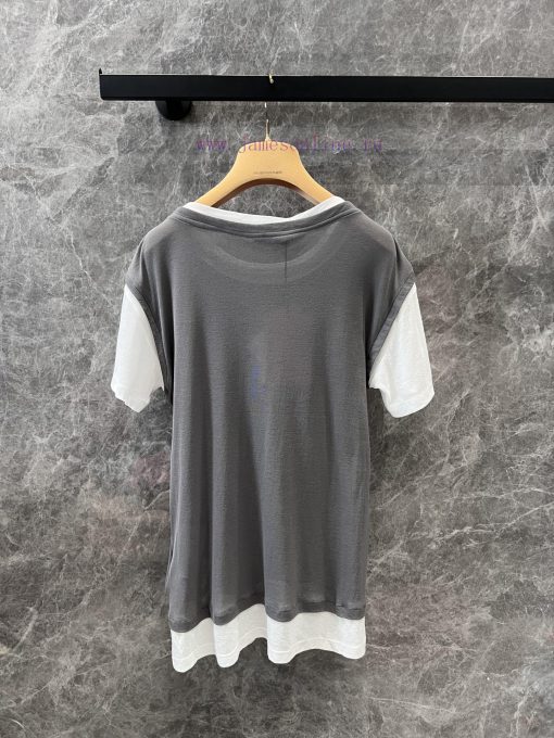 ZT60727 Miumi * 25Ss Spring/Summer New Micro Label Fake Two Piece Round Neck Short Sleeve T-shi wfy8dar7 - Image 3