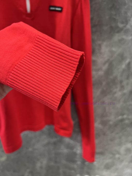 ZT60730 Miumi * 25Ss New Logo Zipper Short Long Sleeve Knitted Top For Early Spring Showroom | nw8p02ig - Image 9