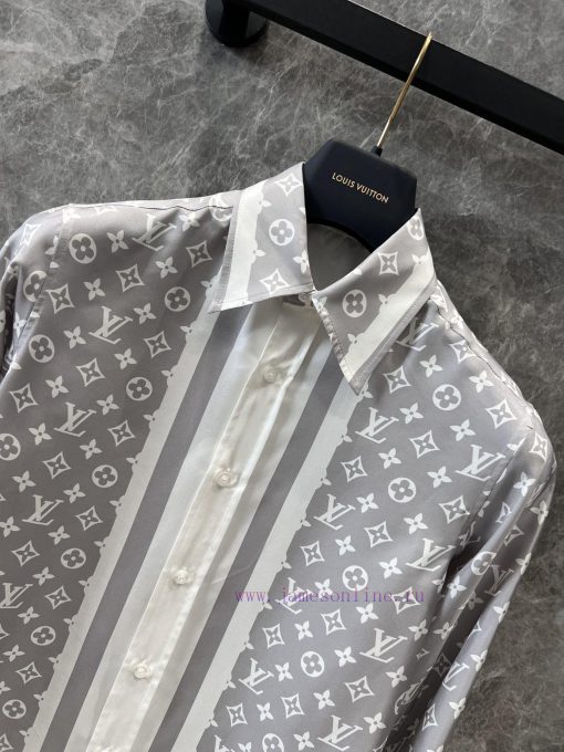 ZC60731 Louis Vuitton 25Ss Early Spring New Top Of The Line Silk Presbyopia Long Sleeved Contra k3xetytq - Image 4