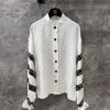 ZC60733 Chanel 25Ss Early Spring New Stand Up Collar Bundle Sleeve Jacquard Silk Shirt 丨 YB Dev 0rl6790h