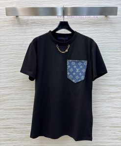 CT76599 Louis Vuitton 25 Spring/Summer New Collection Pocket Jacquard Splicing Short Sleeve T-s bfrijab8