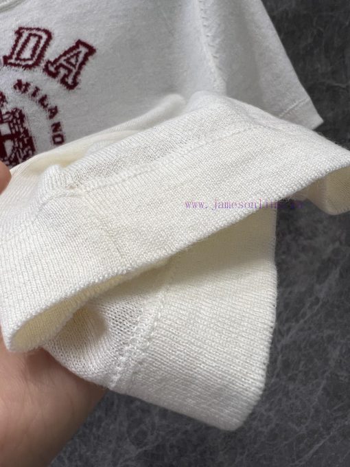 ZT60750 Prada 25Ss Early Spring New Product Letter Jacquard Light And Thin Knitted Top | Produc 6d2fnzfs - Image 8