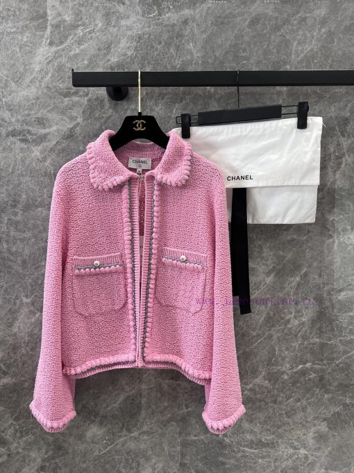 ZW60755 Chanel 25P Early Spring New One Button Doll Collar Knitted Cardigan | Yb Developed And mjj757zt