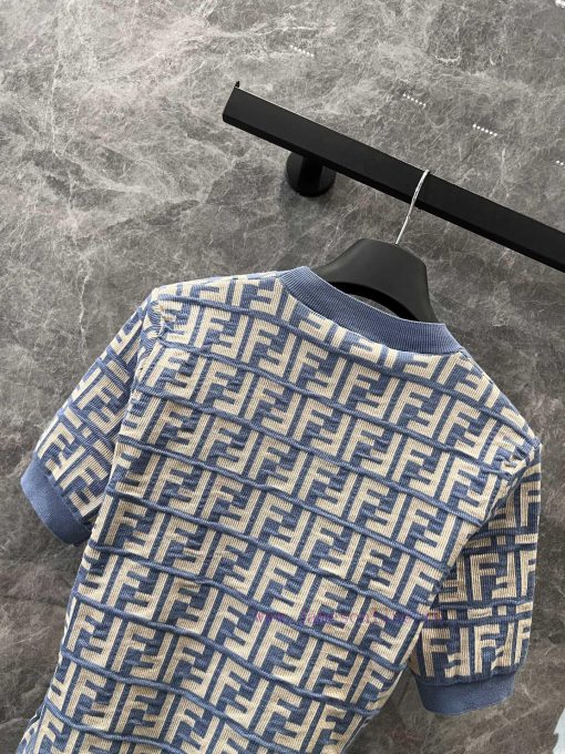 ZT60753 Fendi 25Ss Spring/Summer New FF Jacquard Cotton Short Sleeve Knitted Sweater | Develope wxbl4sg9 - Image 5