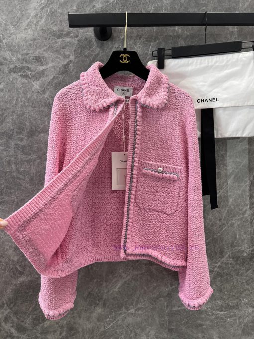 ZW60755 Chanel 25P Early Spring New One Button Doll Collar Knitted Cardigan | Yb Developed And mjj757zt - Image 4
