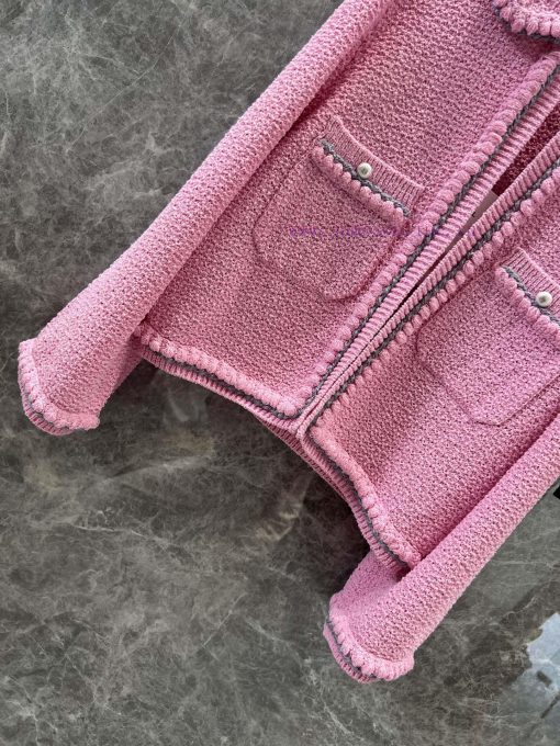 ZW60755 Chanel 25P Early Spring New One Button Doll Collar Knitted Cardigan | Yb Developed And mjj757zt - Image 6