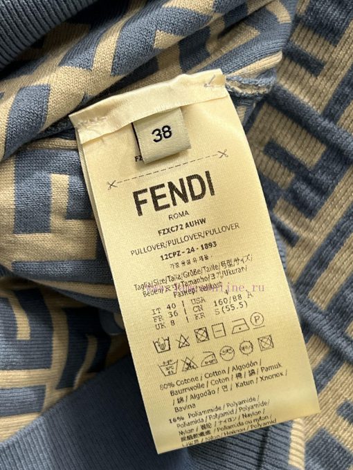 ZT60753 Fendi 25Ss Spring/Summer New FF Jacquard Cotton Short Sleeve Knitted Sweater | Develope wxbl4sg9 - Image 10