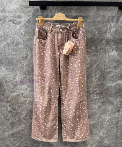 ZK60759 Miumi * 25Ss Early Spring New Sika Pattern Straight Leg Wide Leg Cowboy Pants 丨 Develop a58rg10d