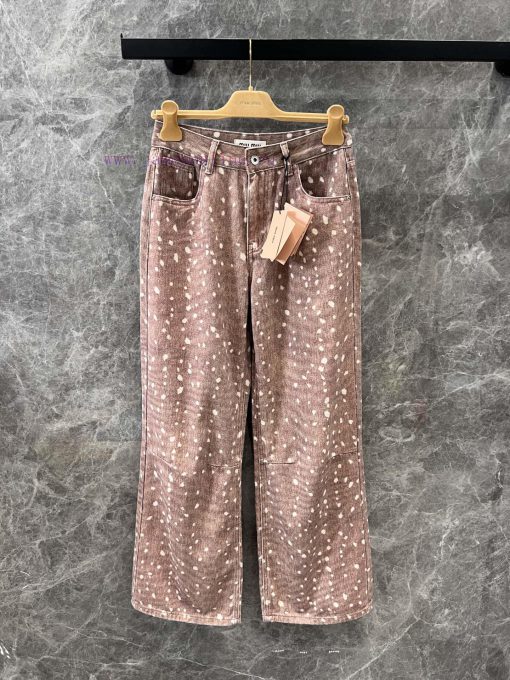 ZK60759 Miumi * 25Ss Early Spring New Sika Pattern Straight Leg Wide Leg Cowboy Pants 丨 Develop a58rg10d - Image 2