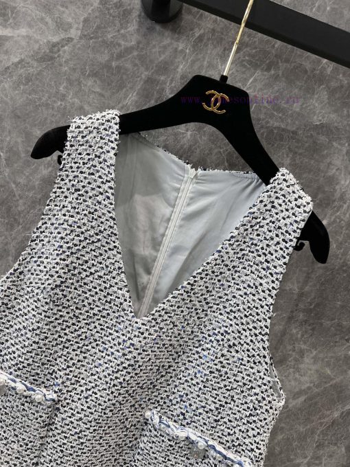 ZL60760 Chanel 25P Early Spring New French Socialite Chanel Style Coarse Tweed Dress | Produced rpg6szk3 - Image 4