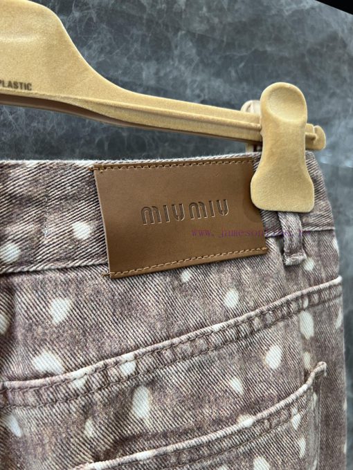 ZK60759 Miumi * 25Ss Early Spring New Sika Pattern Straight Leg Wide Leg Cowboy Pants 丨 Develop a58rg10d - Image 7