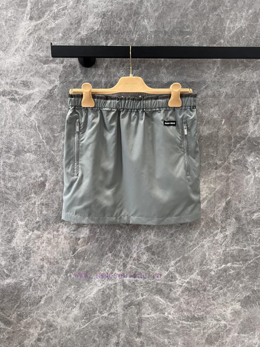 ZB60763 Miumi * 25Ss Spring/Summer New Style Letter Logo Versatile Look Thin Elastic Waist Shor l0rcmd94