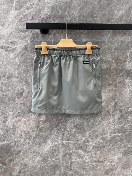 ZB60763 Miumi * 25Ss Spring/Summer New Style Letter Logo Versatile Look Thin Elastic Waist Shor l0rcmd94 - Image 2