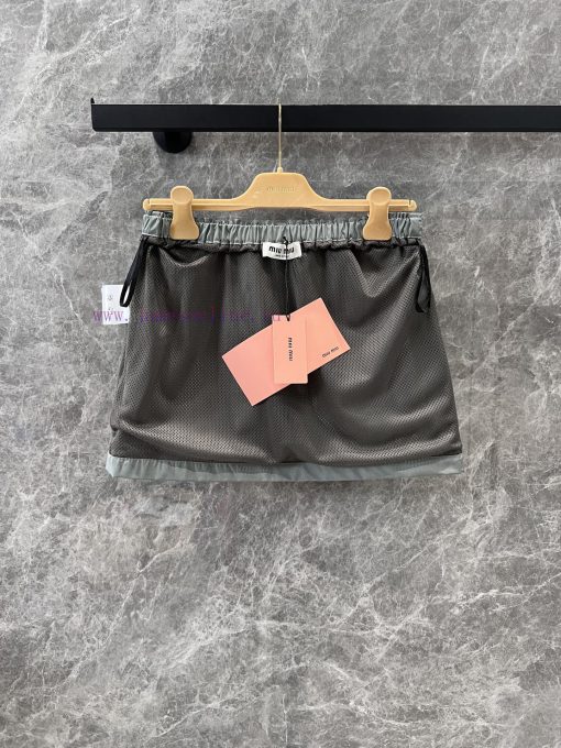 ZB60763 Miumi * 25Ss Spring/Summer New Style Letter Logo Versatile Look Thin Elastic Waist Shor l0rcmd94 - Image 9