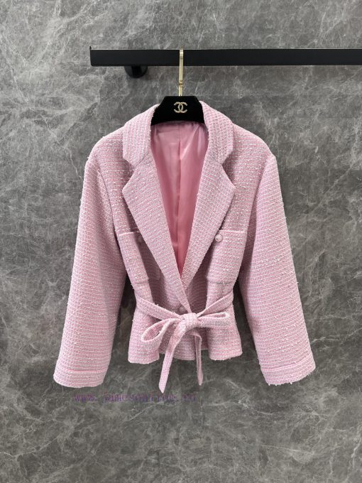 ZT60 Chanel 25ss Spring/Summer New Pink Series Coarse Denim Coat+Half Skirt Set | Produced By H wqkomk4k