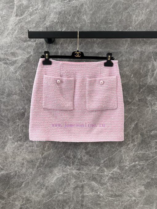 ZT60 Chanel 25ss Spring/Summer New Pink Series Coarse Denim Coat+Half Skirt Set | Produced By H wqkomk4k - Image 7