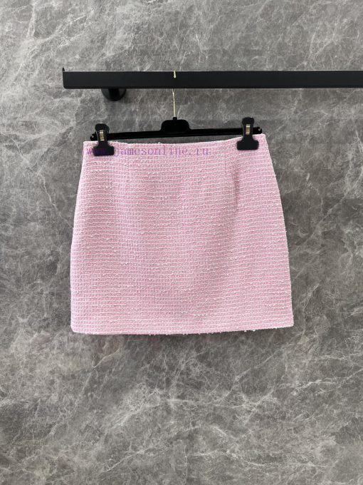 ZT60 Chanel 25ss Spring/Summer New Pink Series Coarse Denim Coat+Half Skirt Set | Produced By H wqkomk4k - Image 8