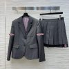 CT76670 TB Home 25 Early Spring British Style Retro Striped Trousers Jacket+pleated Short Skirt uz18yrir