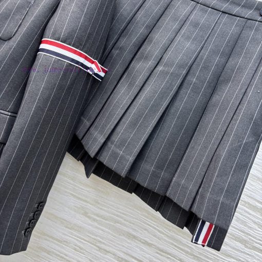CT76670 TB Home 25 Early Spring British Style Retro Striped Trousers Jacket+pleated Short Skirt uz18yrir - Image 8