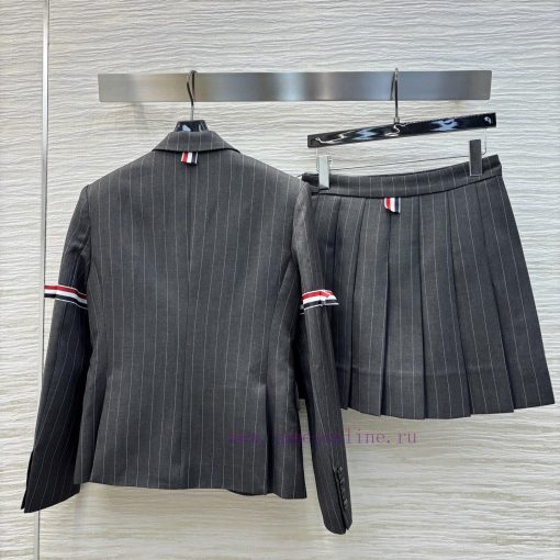 CT76670 TB Home 25 Early Spring British Style Retro Striped Trousers Jacket+pleated Short Skirt uz18yrir - Image 9