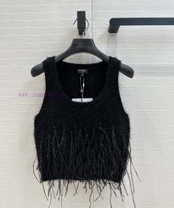 BT76687 25p New Feather Knitted Tank Top Elegant And Stylish With Drifting Feather Hot Diamond hlx0zlj5