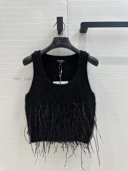 BT76687 25p New Feather Knitted Tank Top Elegant And Stylish With Drifting Feather Hot Diamond hlx0zlj5