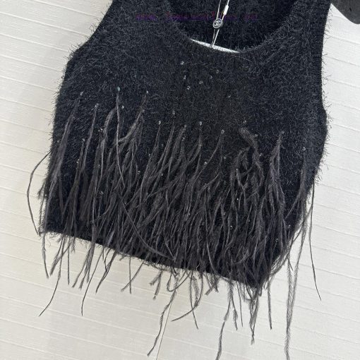 BT76687 25p New Feather Knitted Tank Top Elegant And Stylish With Drifting Feather Hot Diamond hlx0zlj5 - Image 6