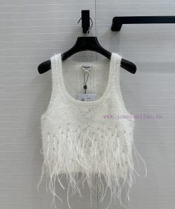 BT76687 25p New Feather Knitted Tank Top Elegant And Stylish With Drifting Feather Hot Diamond 8wlfbxy7
