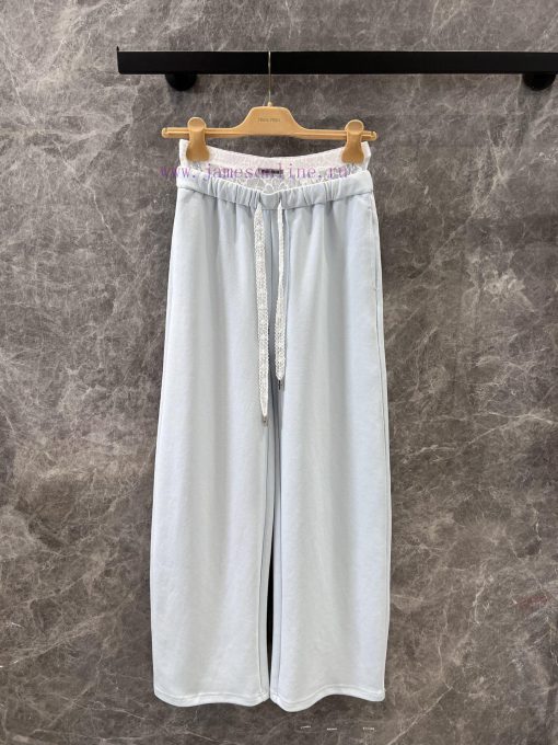 ZK60781 Miumi * 25Ss Spring/Summer New Drawstring Double Waist Style Casual Pants | Produced Re 3nka9jsc - Image 2