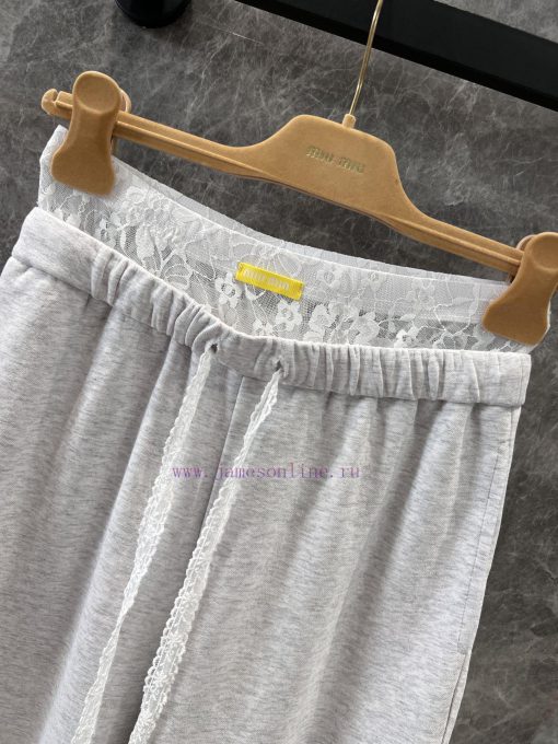 ZK60781 Miumi * 25Ss Spring/Summer New Drawstring Double Waist Style Casual Pants | Produced Re z83e8ka5 - Image 4